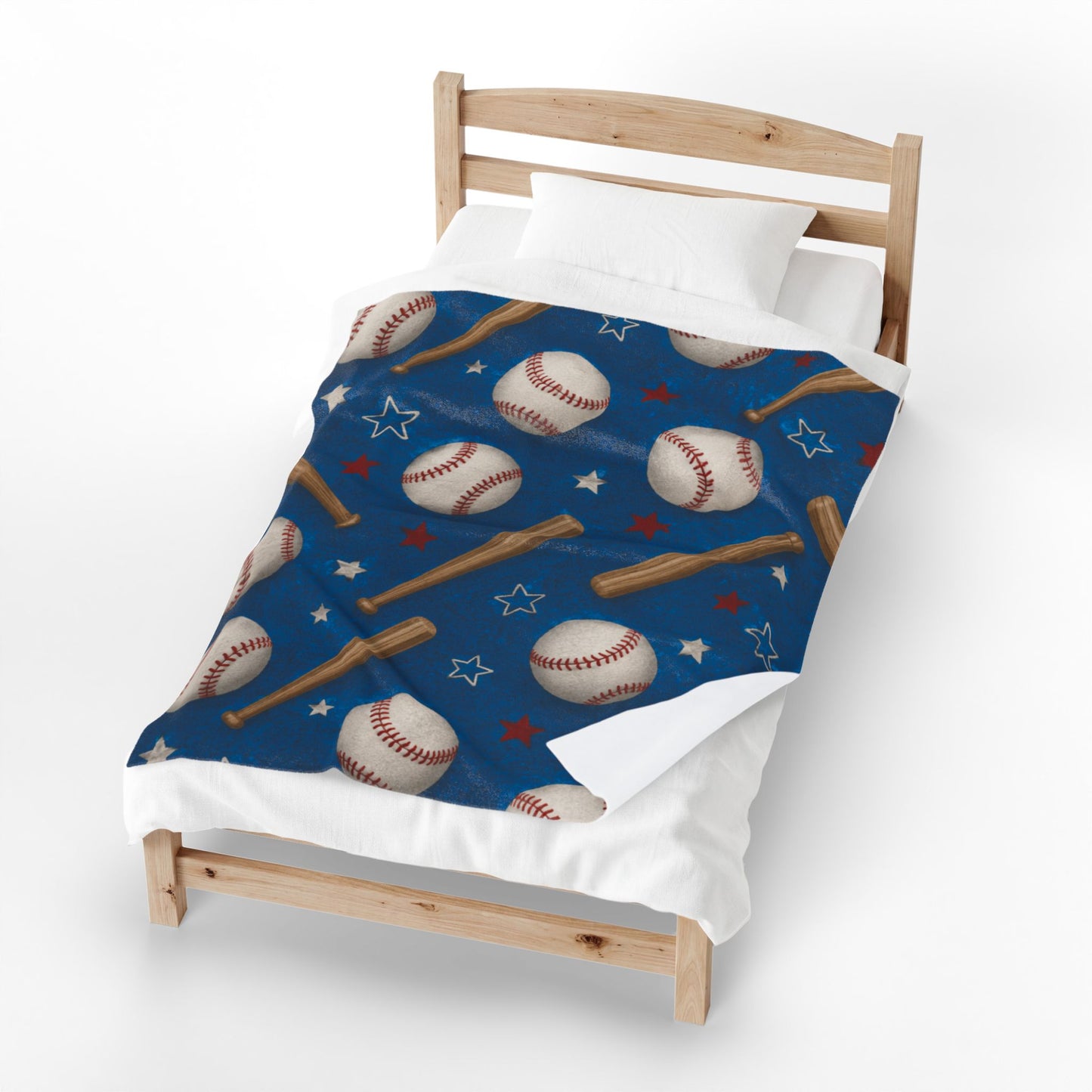 Baseball Pattern Velveteen Plush Blanket