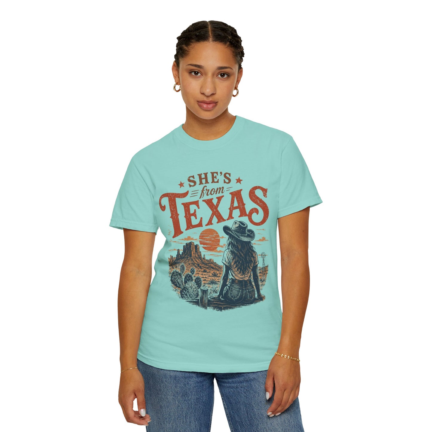 She's From Texas T-Shirt — Vintage Western Cowgirl Tee