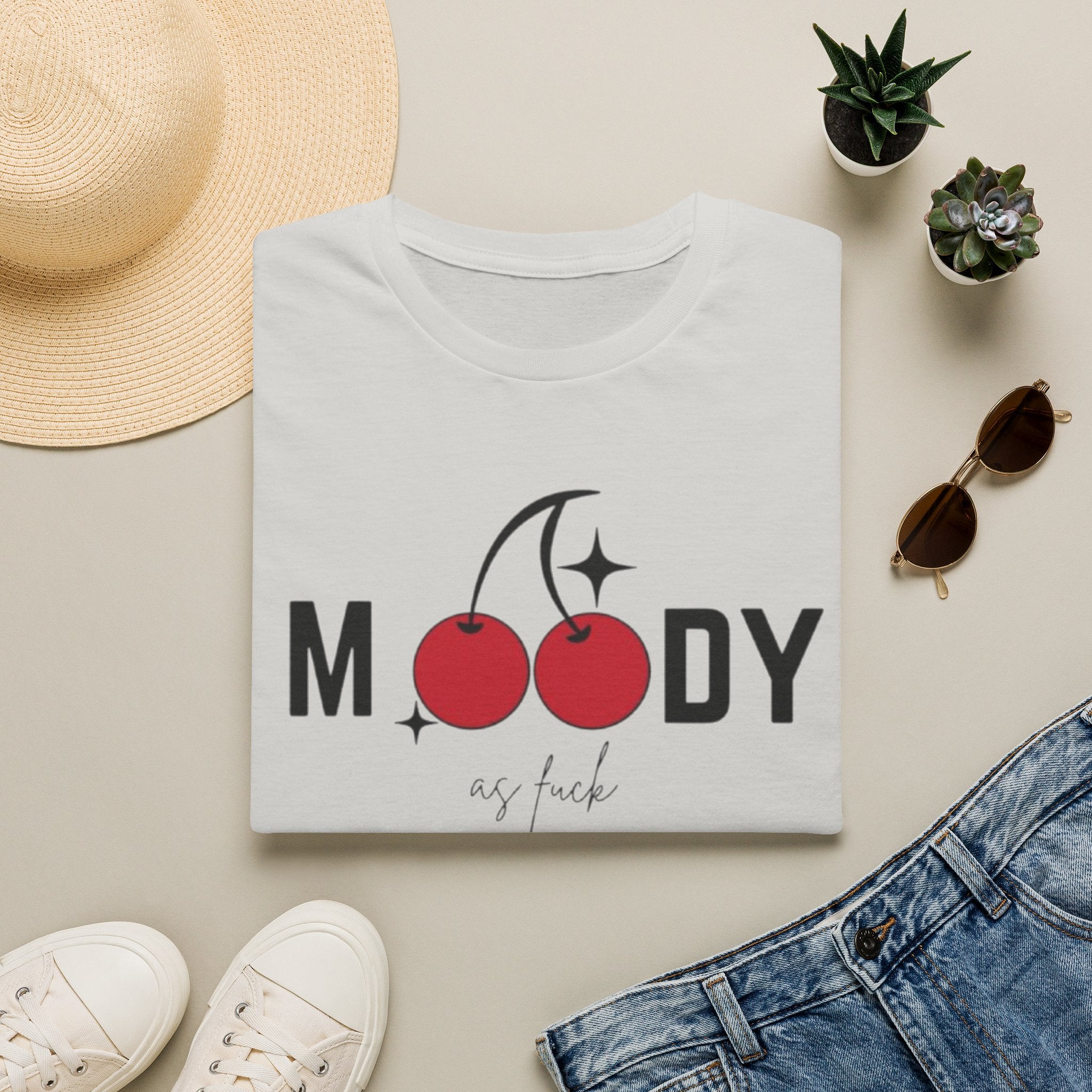 Moody as Fuck Cherry Graphic T-Shirt