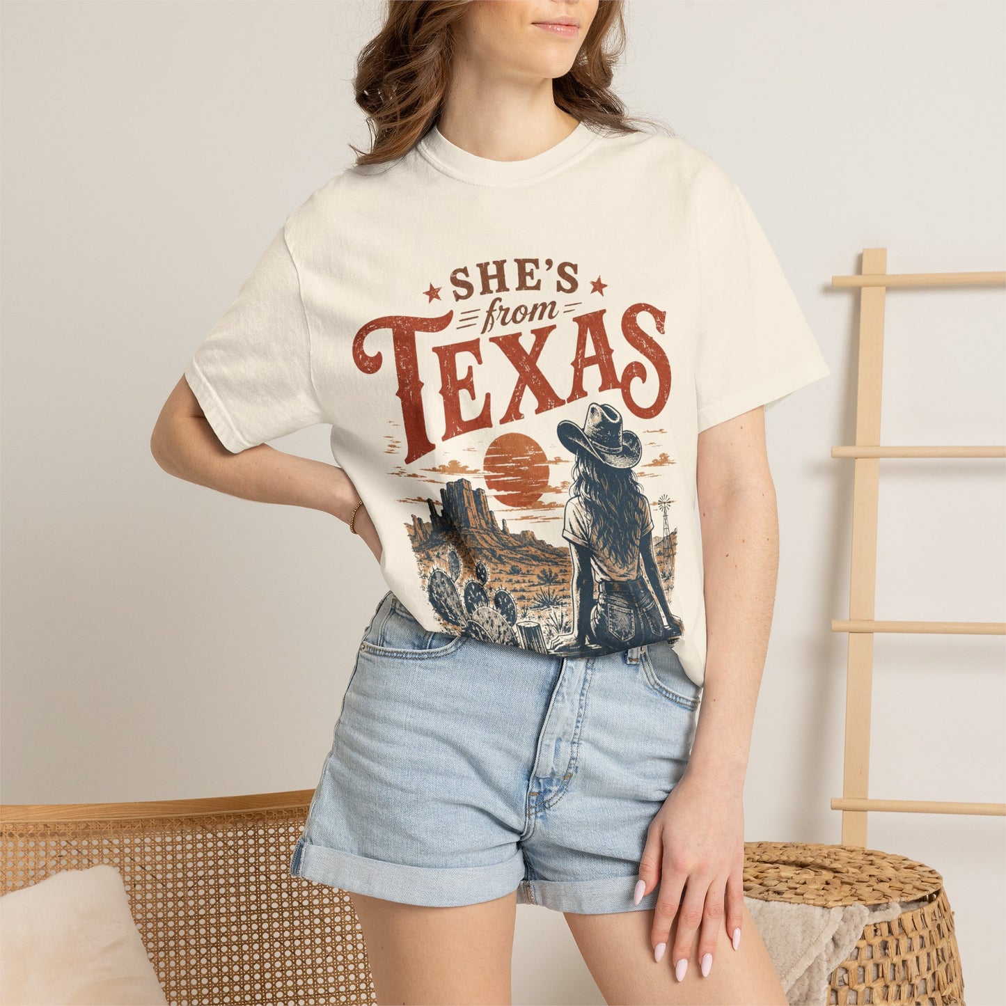 She's From Texas T-Shirt — Vintage Western Cowgirl Tee