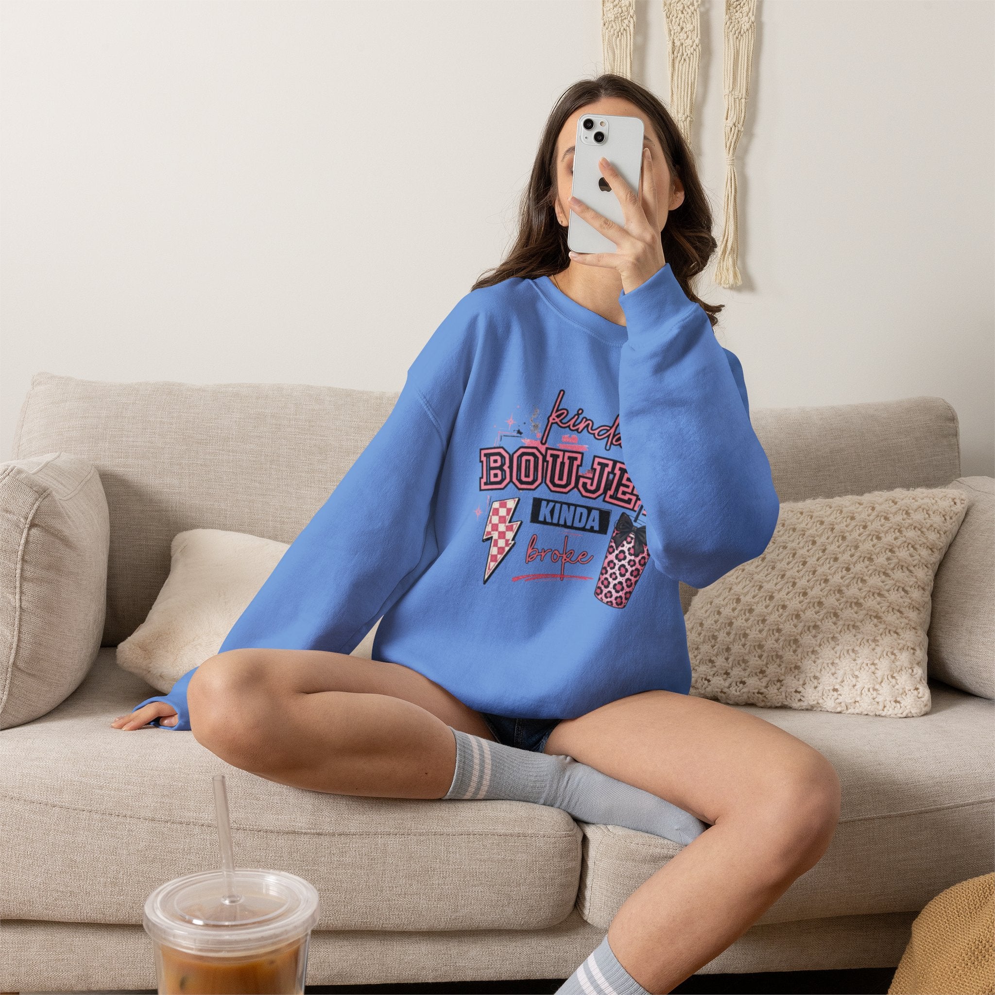 "Kinda Boujee Kinda Broke" Graphic Pullover