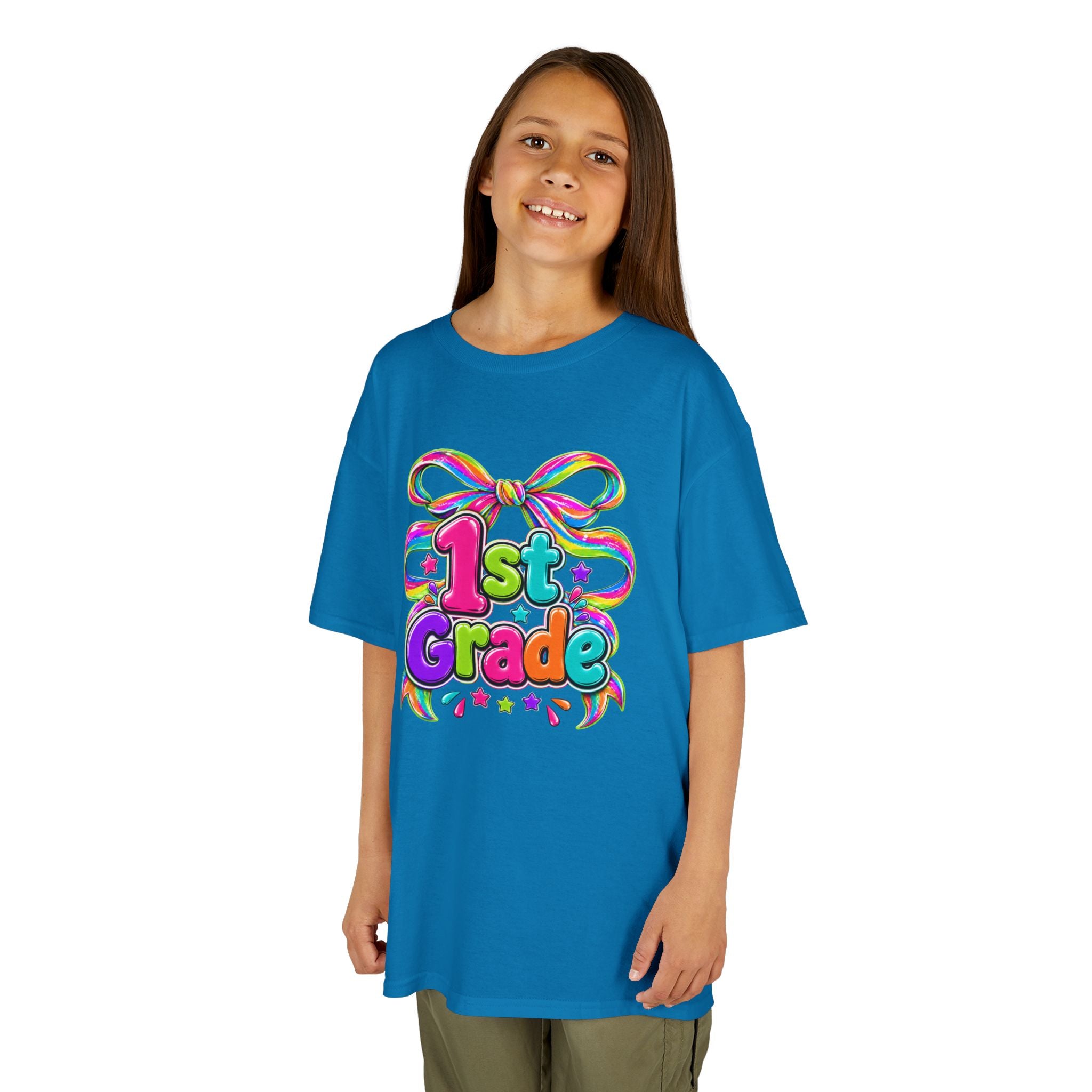 Colorful "1st Grade" Bow Back-to-School Shirt