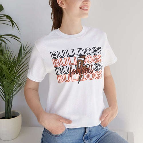 Bulldogs Football Retro Stacked Tee Unisex