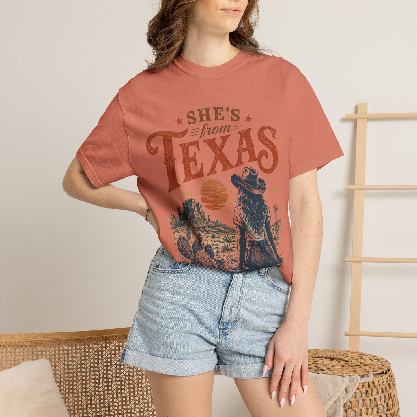 She's From Texas T-Shirt — Vintage Western Cowgirl Tee