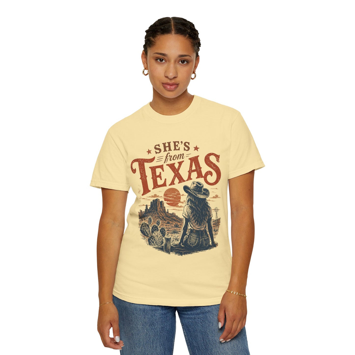 She's From Texas T-Shirt — Vintage Western Cowgirl Tee