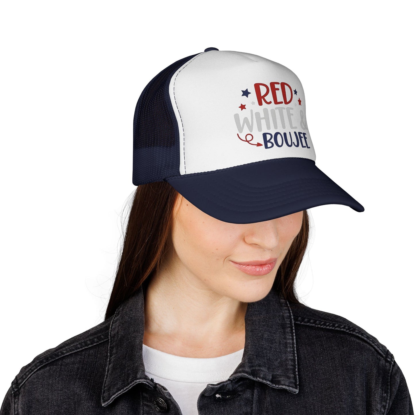 "Red White & Boujee" Patriotic 4th of July Mesh Hat