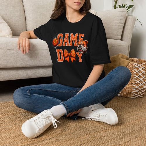 Basketball Orange Bulldog Mascot Tee