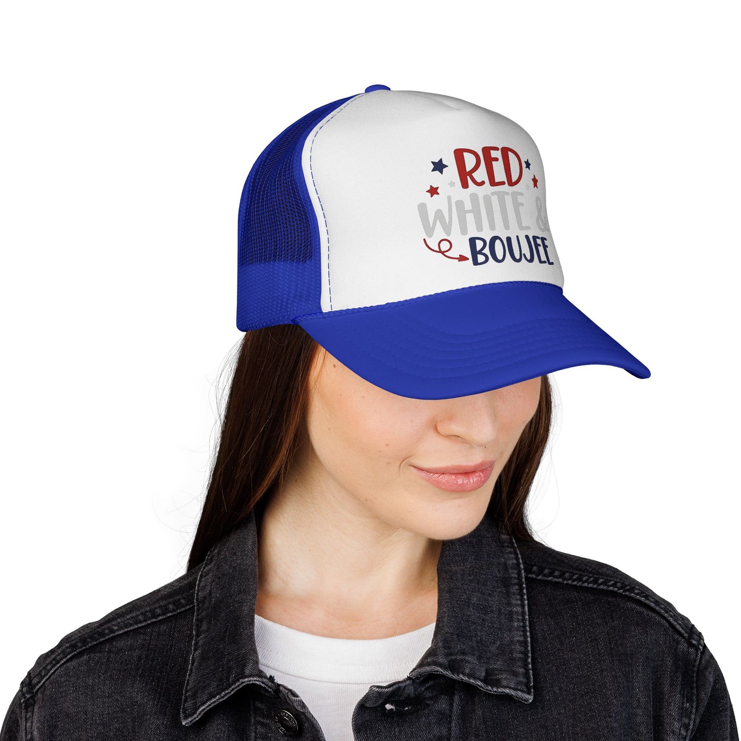 "Red White & Boujee" Patriotic 4th of July Mesh Hat