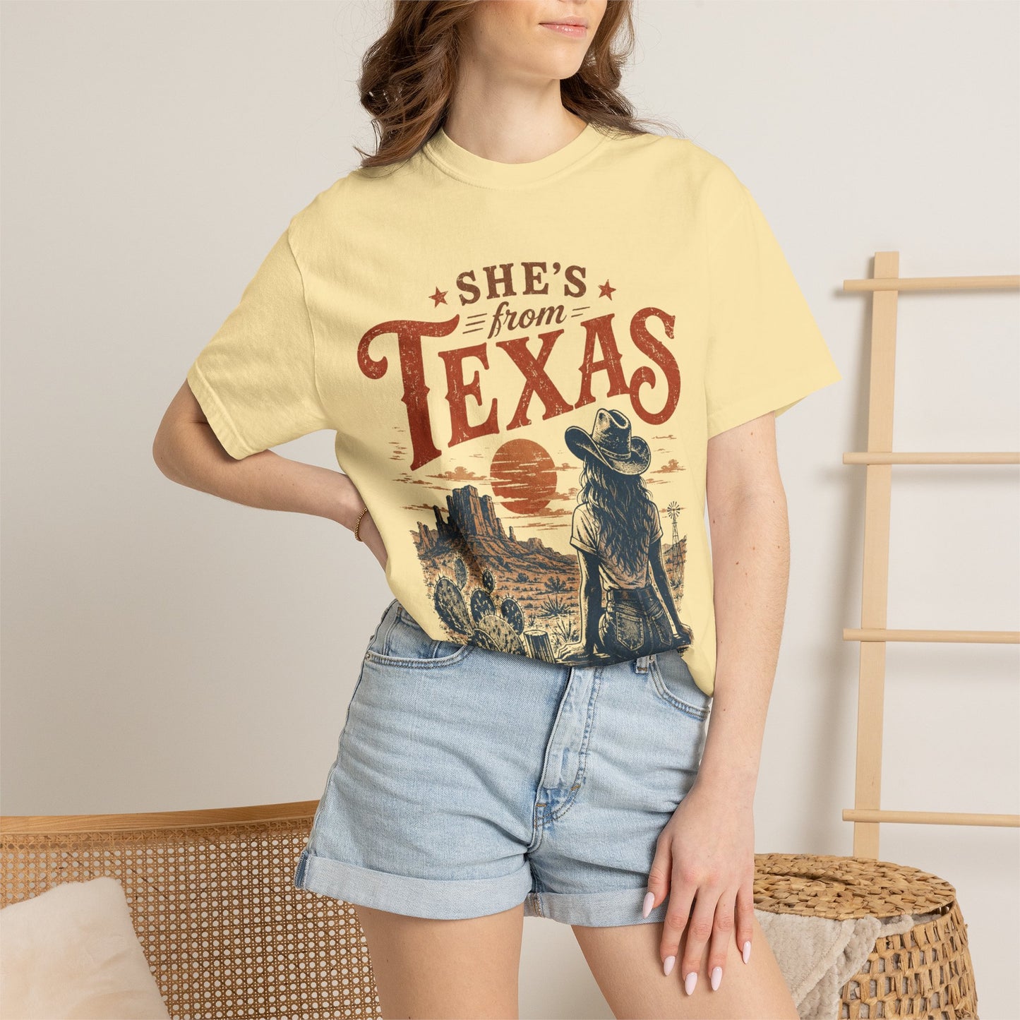 She's From Texas T-Shirt — Vintage Western Cowgirl Tee