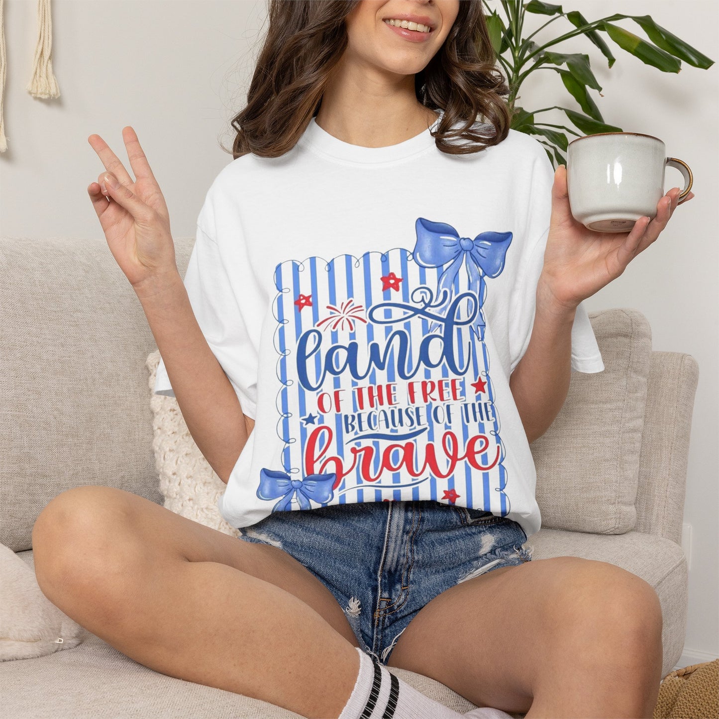 'Land of the Free, Because of the Brave' Patriotic Design