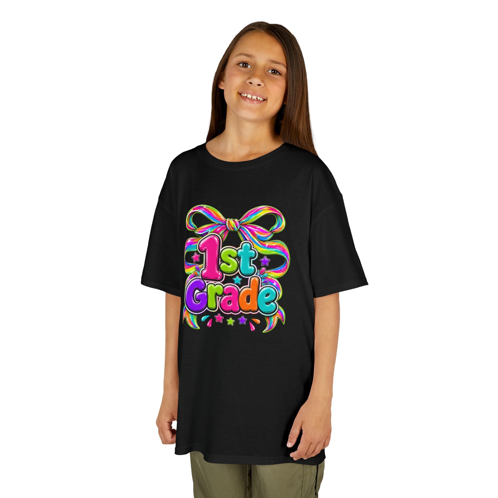 Colorful "1st Grade" Bow Back-to-School Shirt