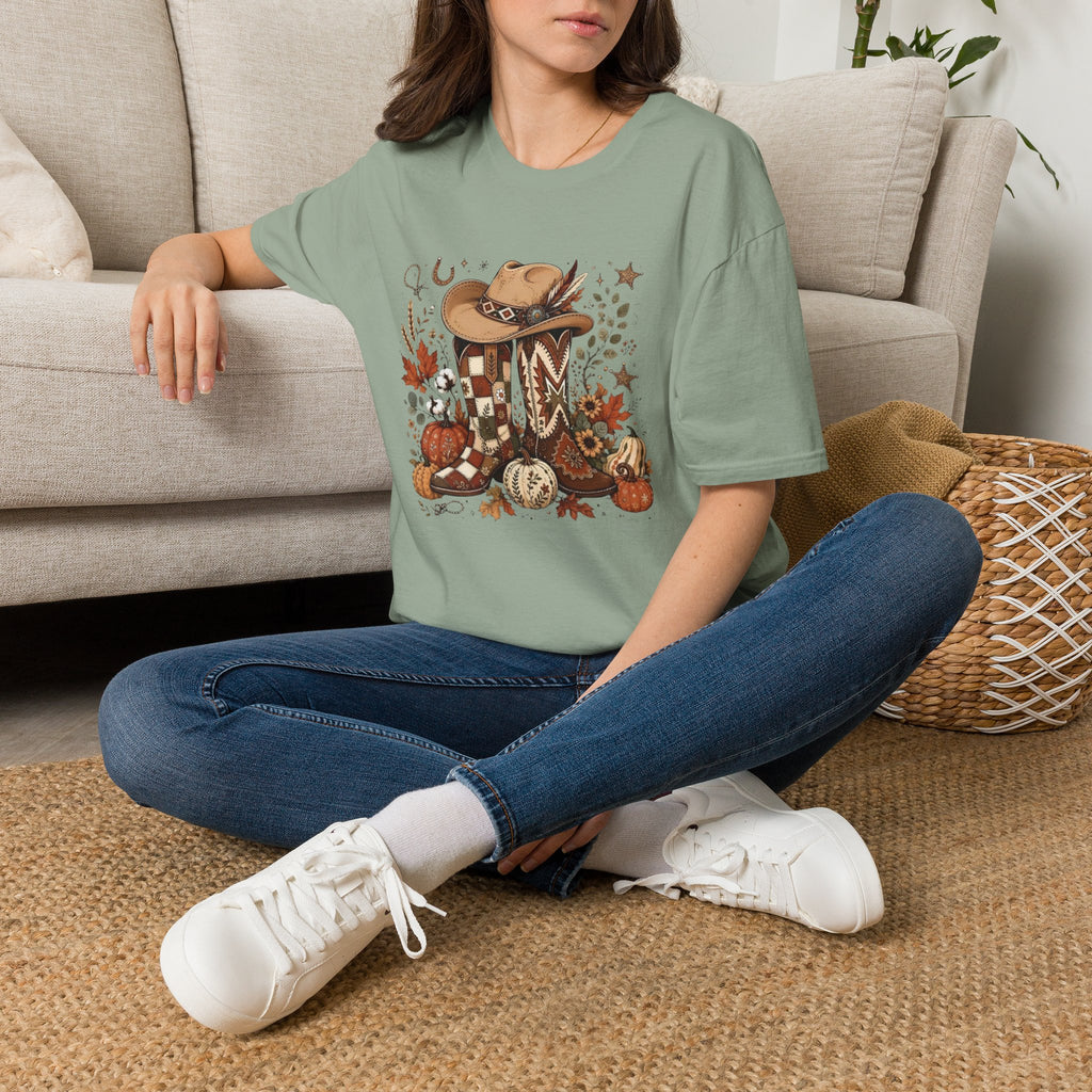 Fall Boots Pumpkin Tee