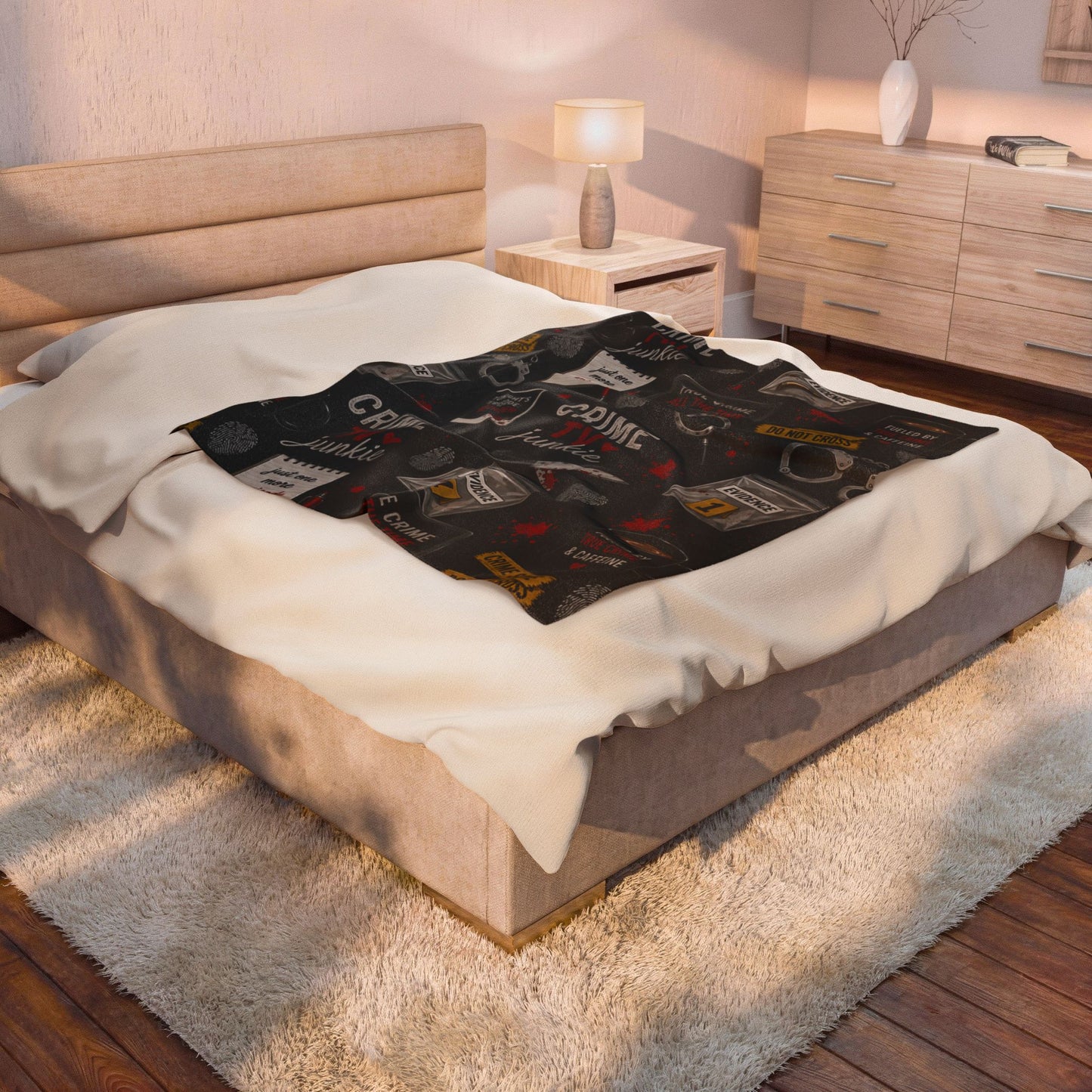 True Crime Pattern Cozy Throw
