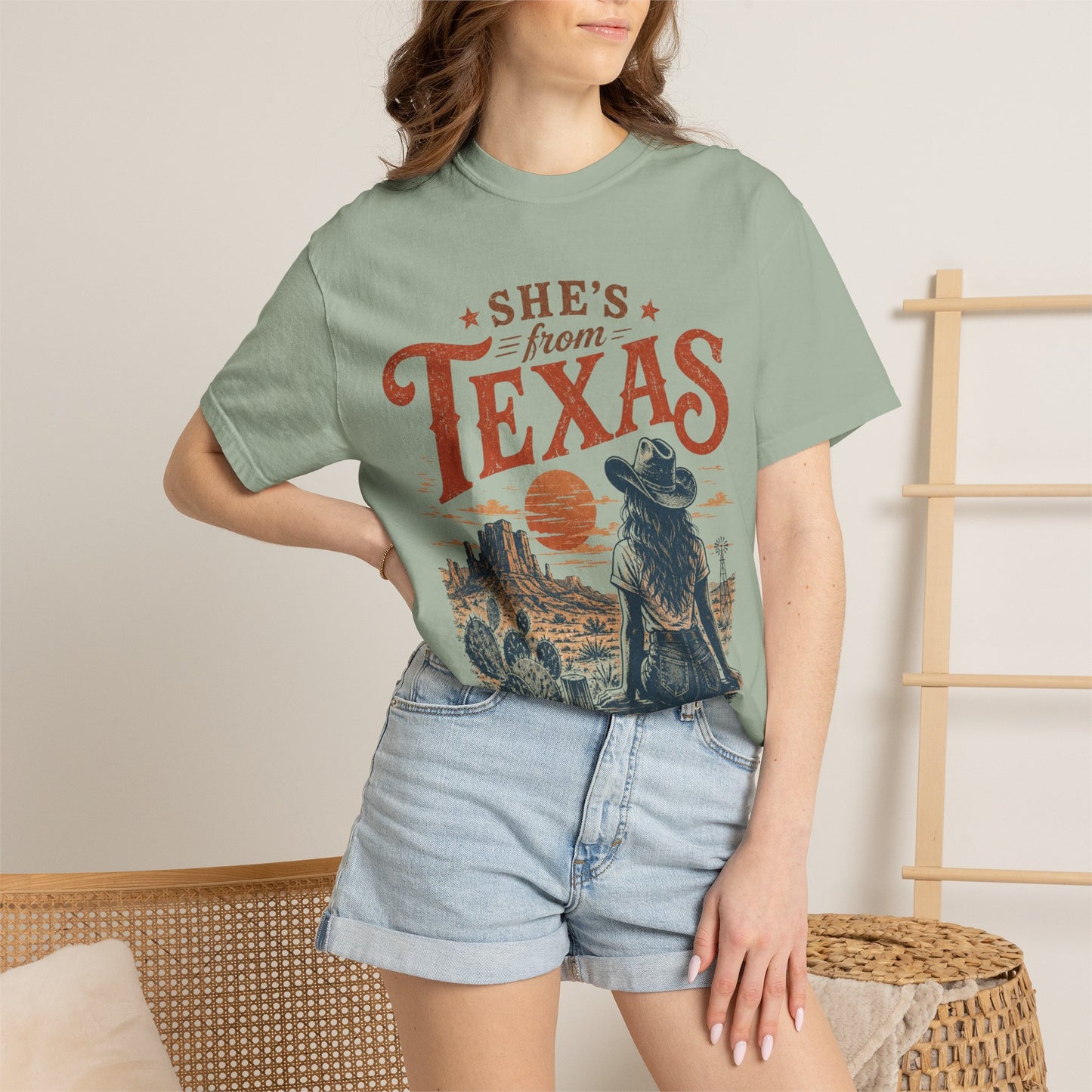 She's From Texas T-Shirt — Vintage Western Cowgirl Tee