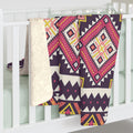 Aztec Diamond Sherpa Blanket — Cozy Tribal Fleece Throw