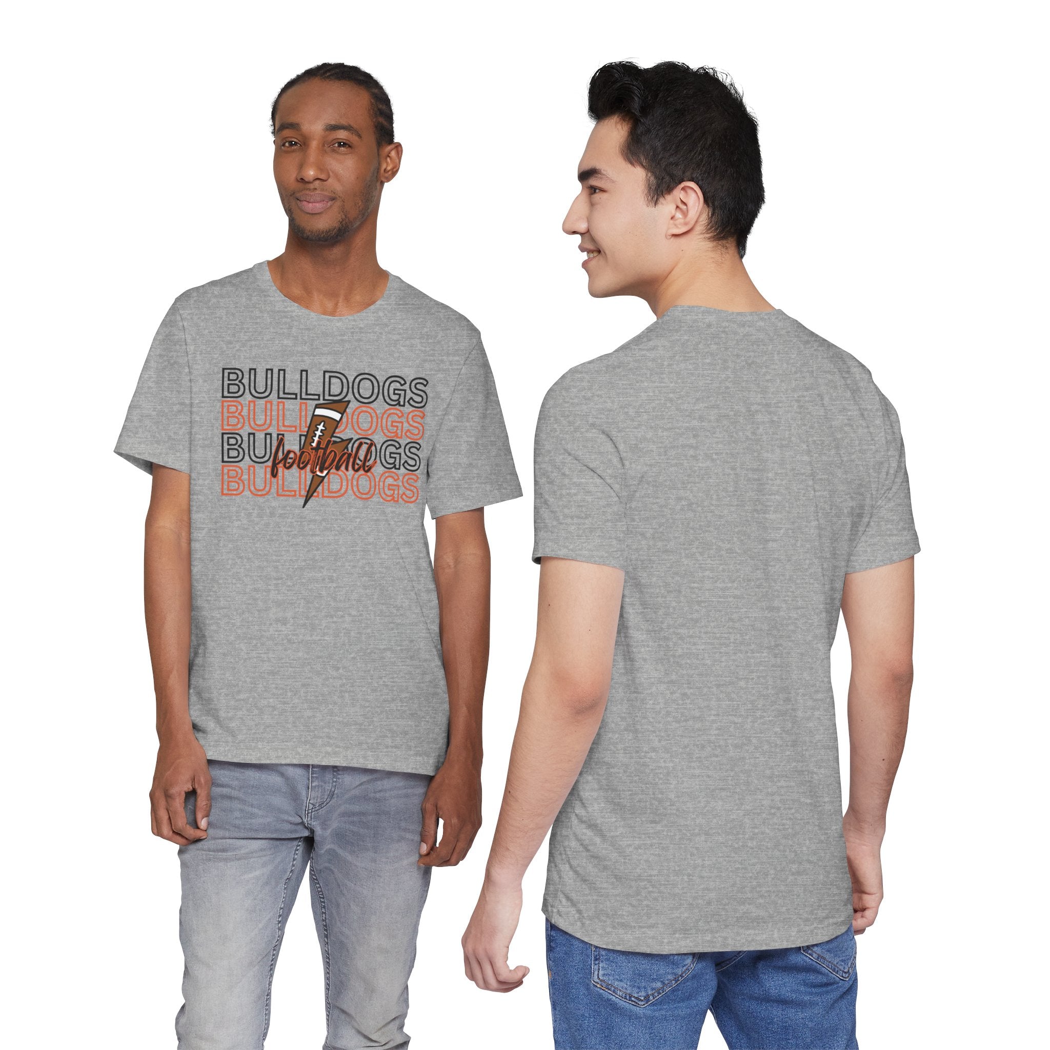 Bulldogs Football Retro Stacked Tee Unisex