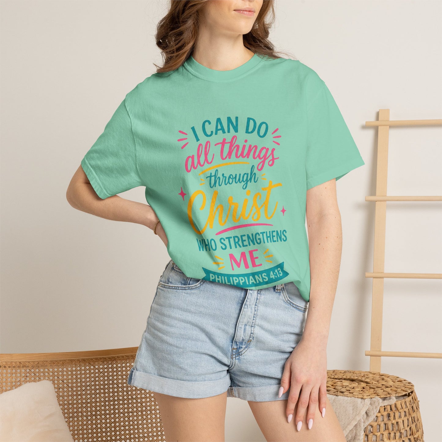"I Can Do All Things Through Christ" Philippians 4:13 Inspirational Tee