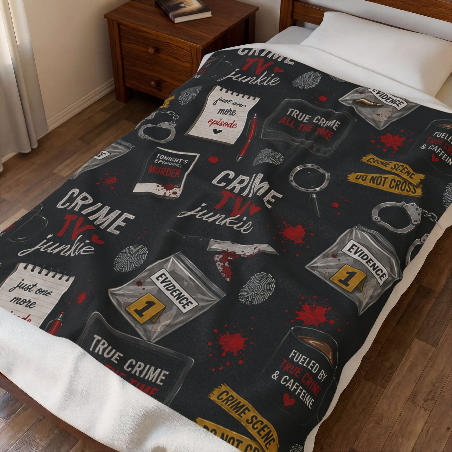 True Crime Pattern Cozy Throw