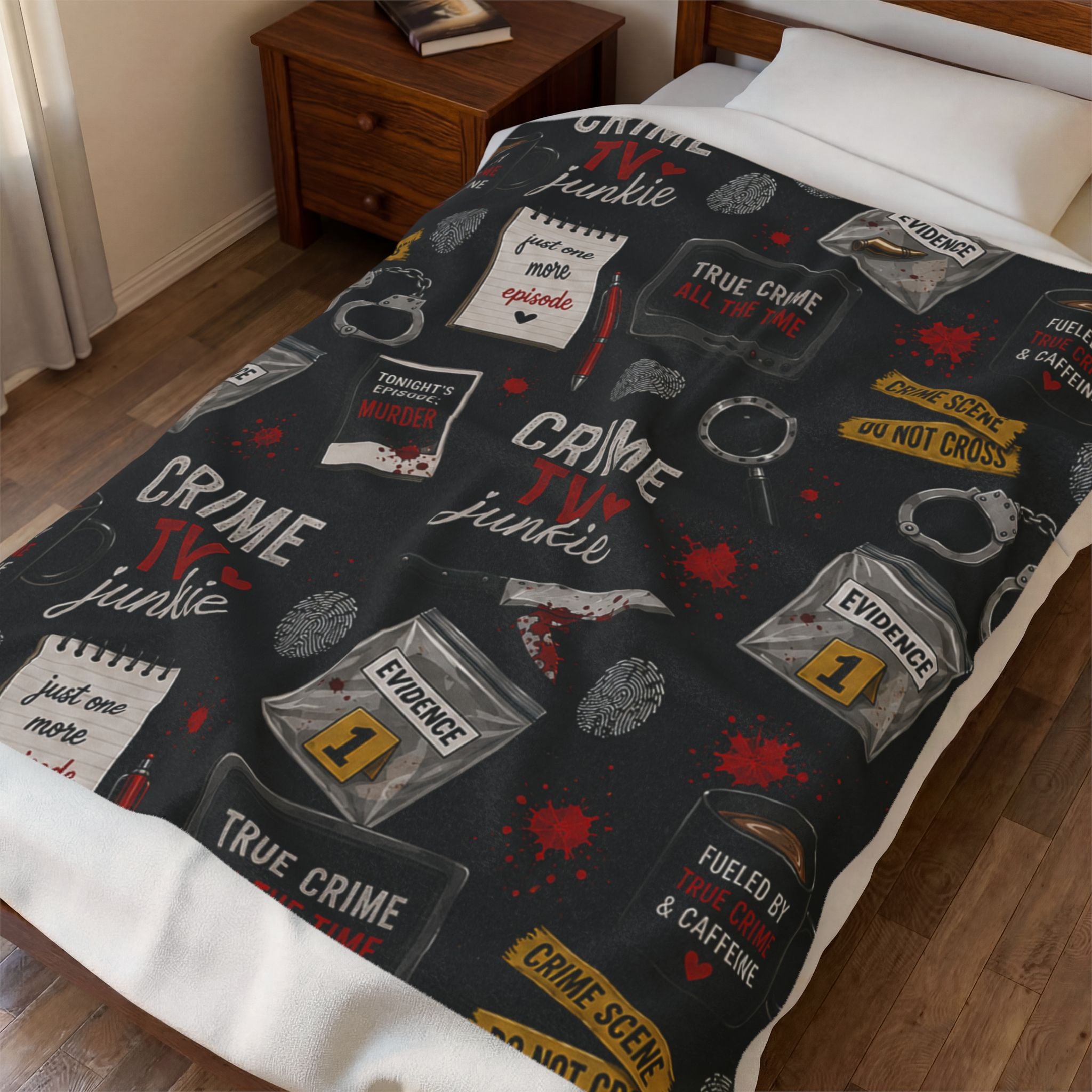 True Crime Pattern Cozy Throw