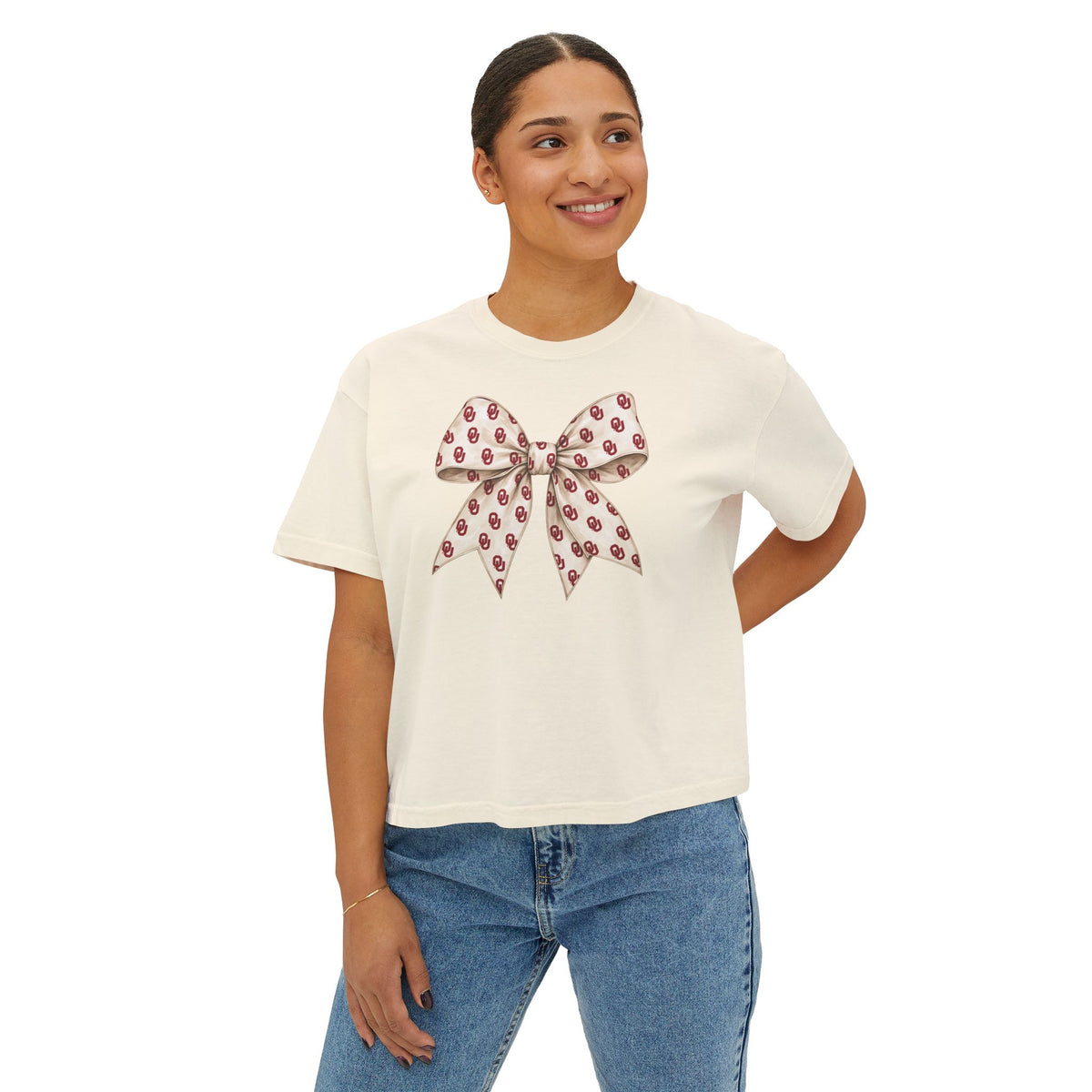Cute Bow OU  Women's Boxy Tee