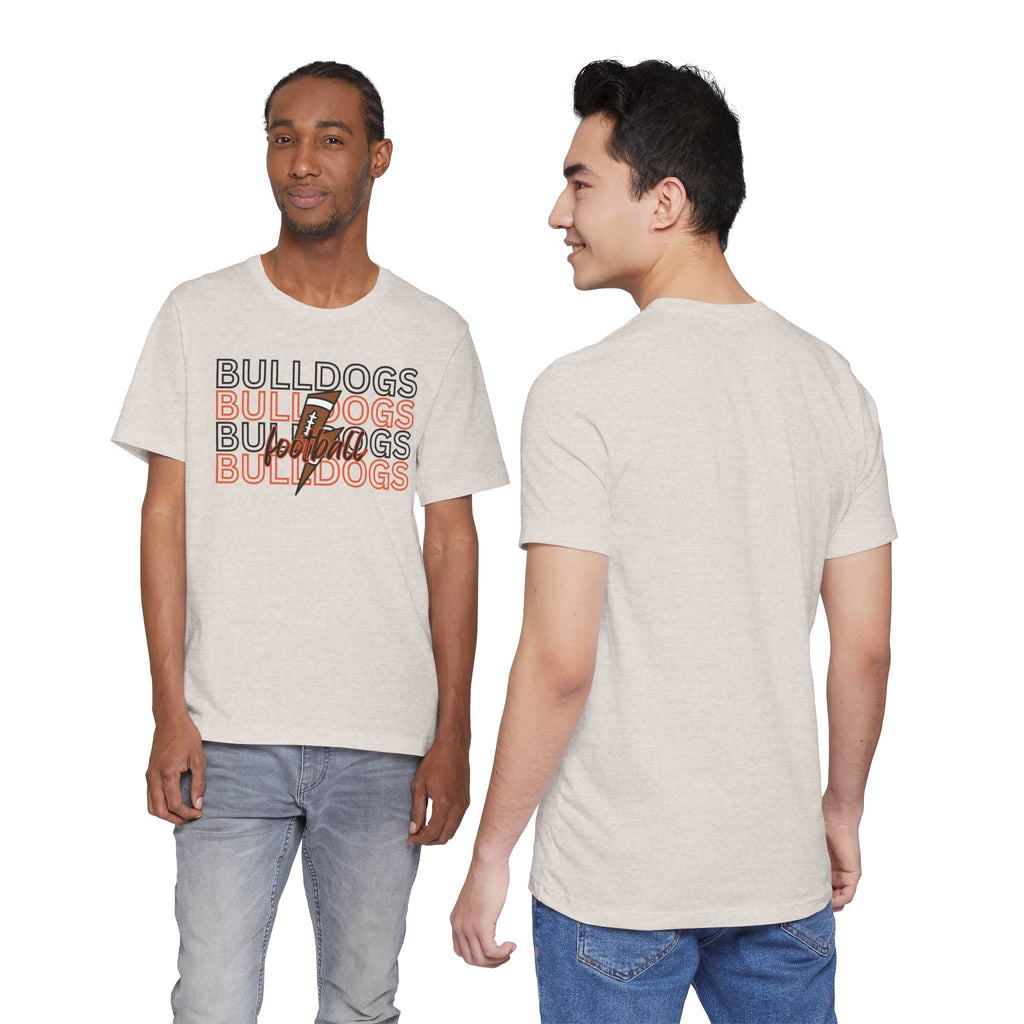 Bulldogs Football Retro Stacked Tee Unisex