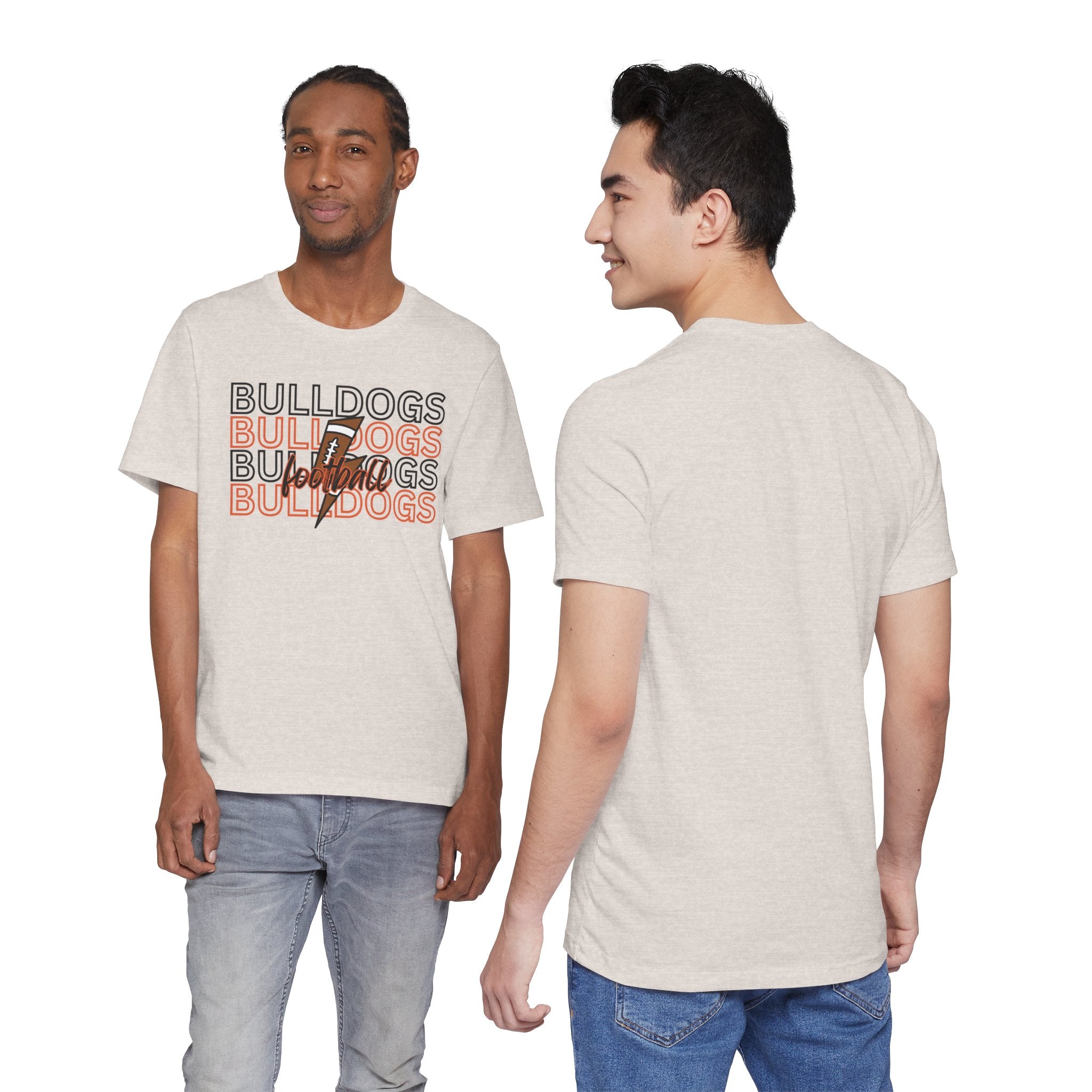 Bulldogs Football Retro Stacked Tee Unisex
