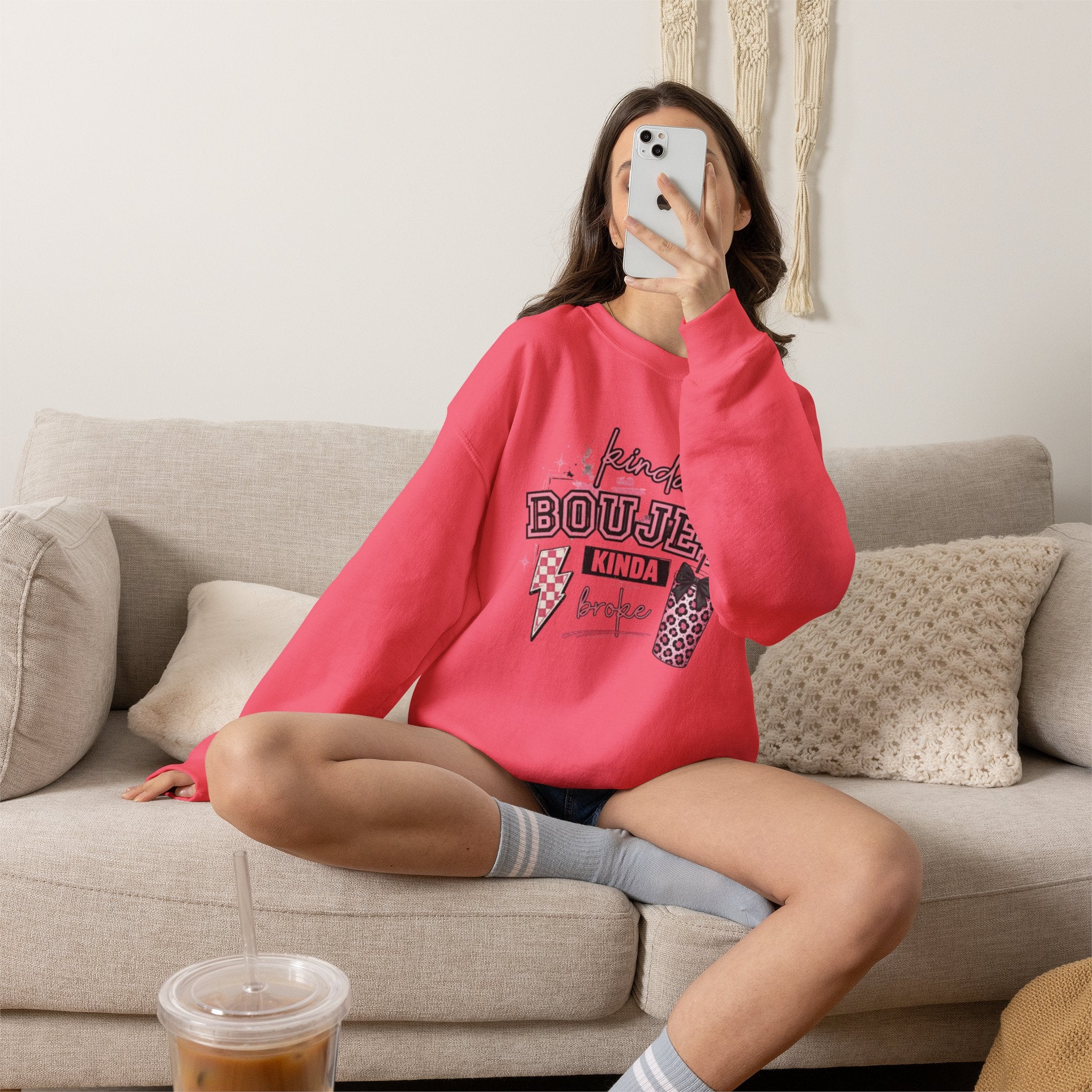 "Kinda Boujee Kinda Broke" Graphic Pullover