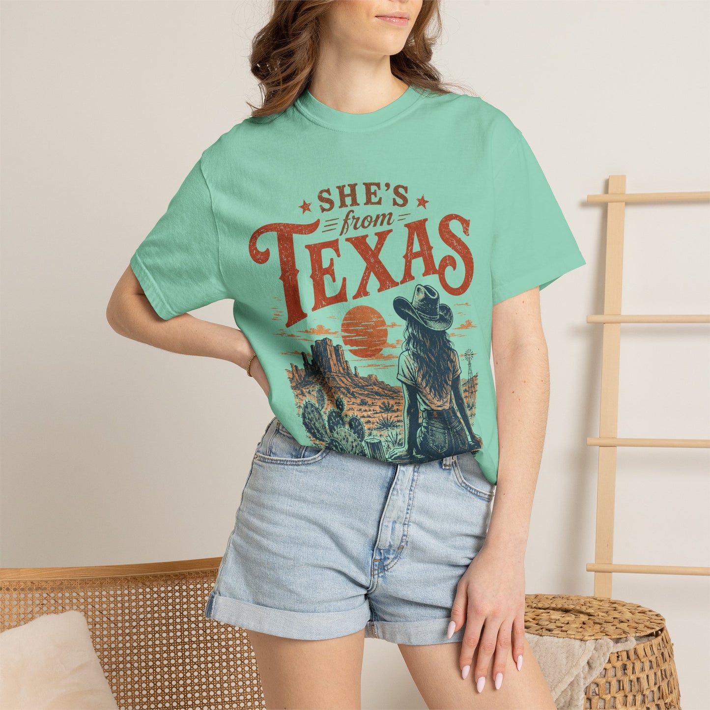 She's From Texas T-Shirt — Vintage Western Cowgirl Tee
