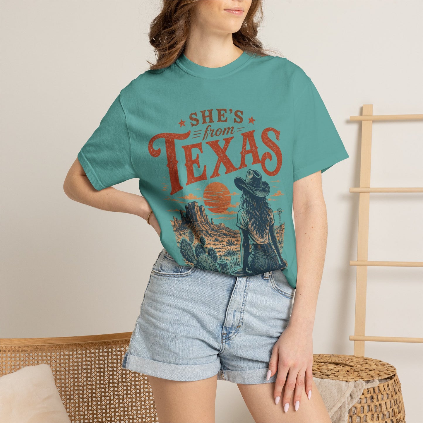 She's From Texas T-Shirt — Vintage Western Cowgirl Tee