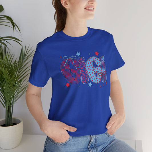 Red, White & Blue Star Graphic Shirt