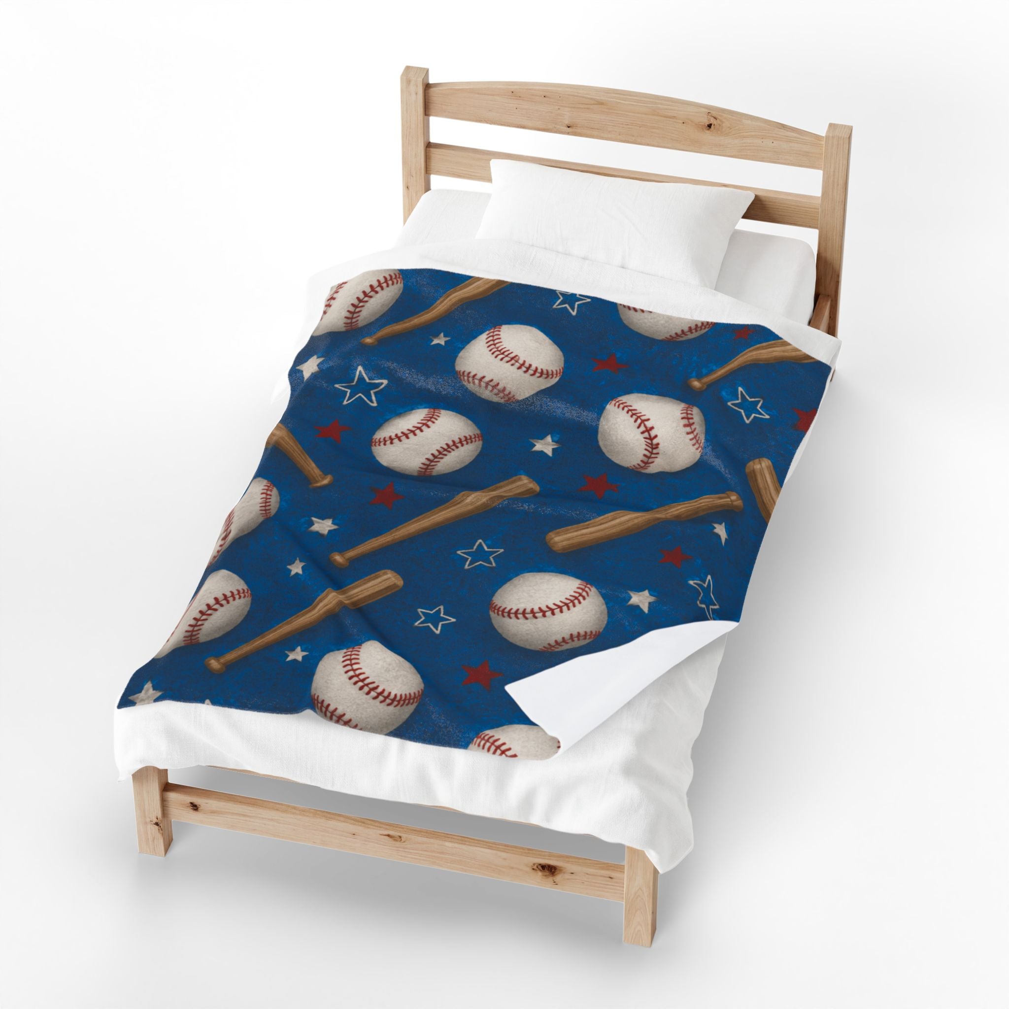 Baseball Pattern Velveteen Plush Blanket