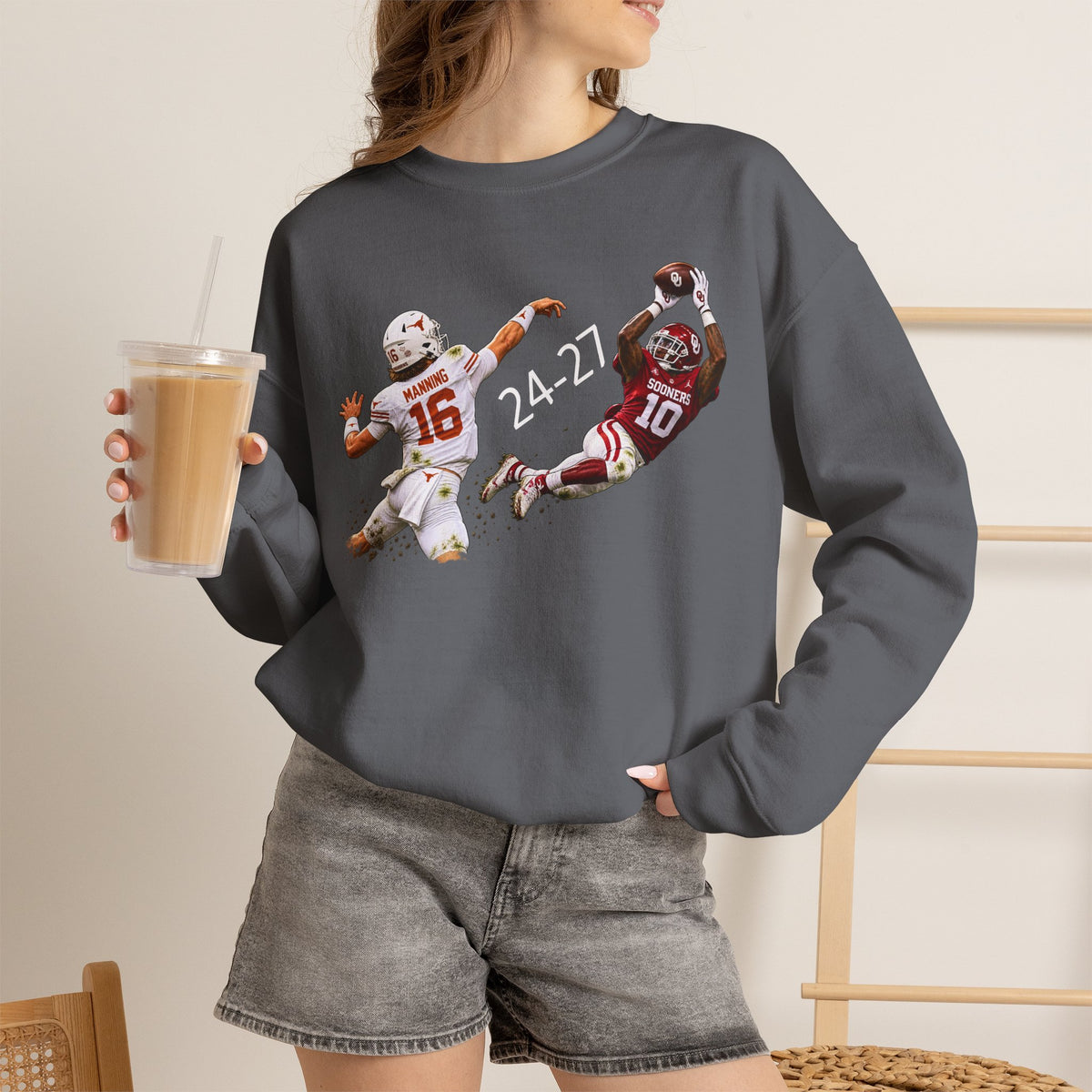 24-27 Sooners Win  Sweatshirt