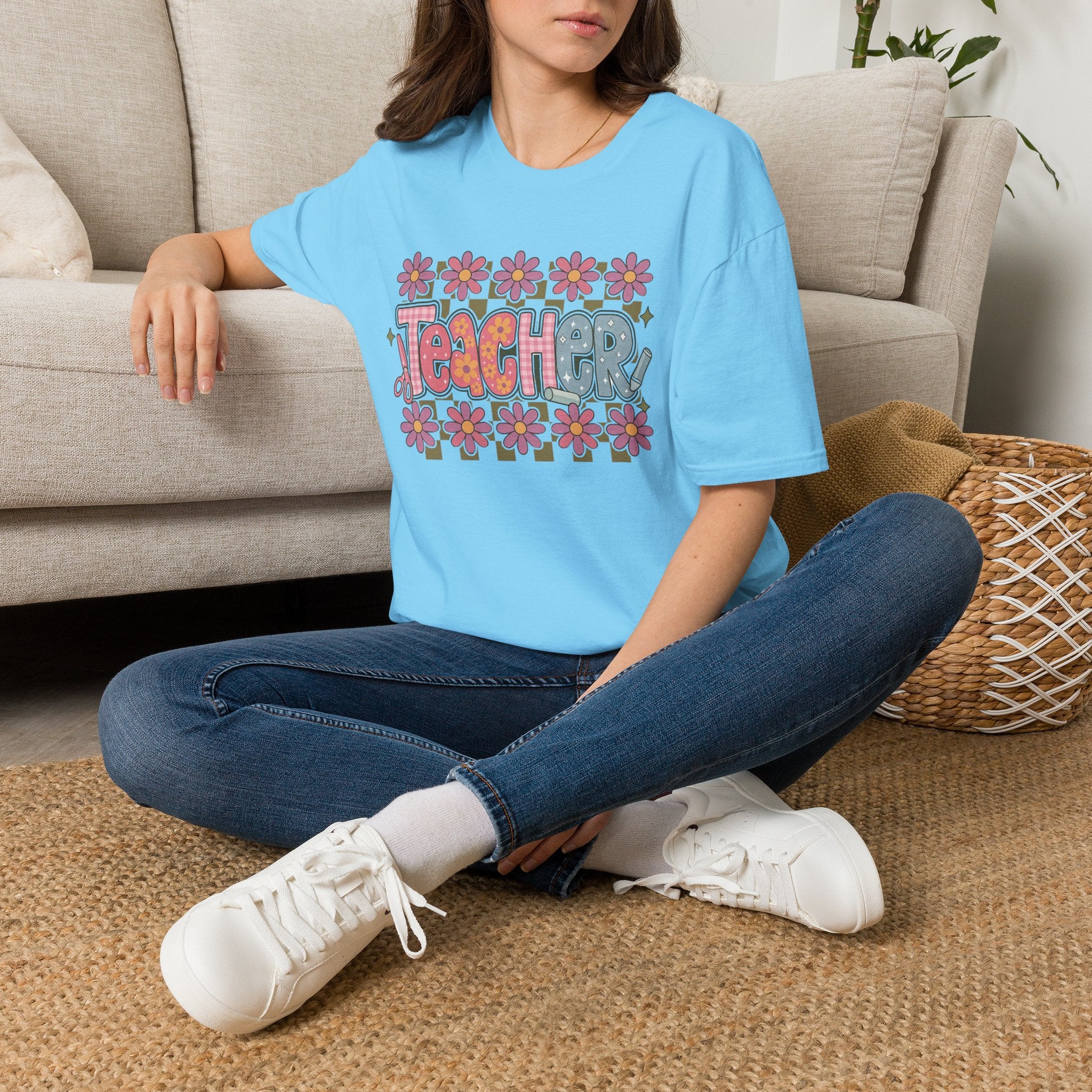Teacher Floral Retro T-Shirt
