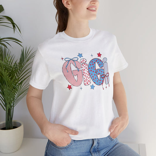 Red, White & Blue Star Graphic Shirt