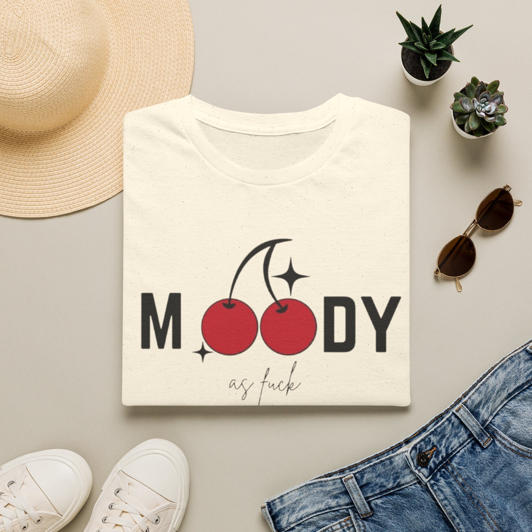 Moody as Fuck Cherry Graphic T-Shirt