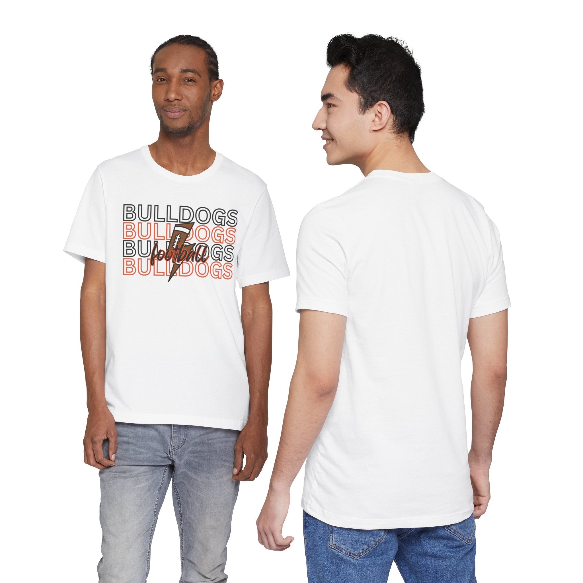 Bulldogs Football Retro Stacked Tee Unisex