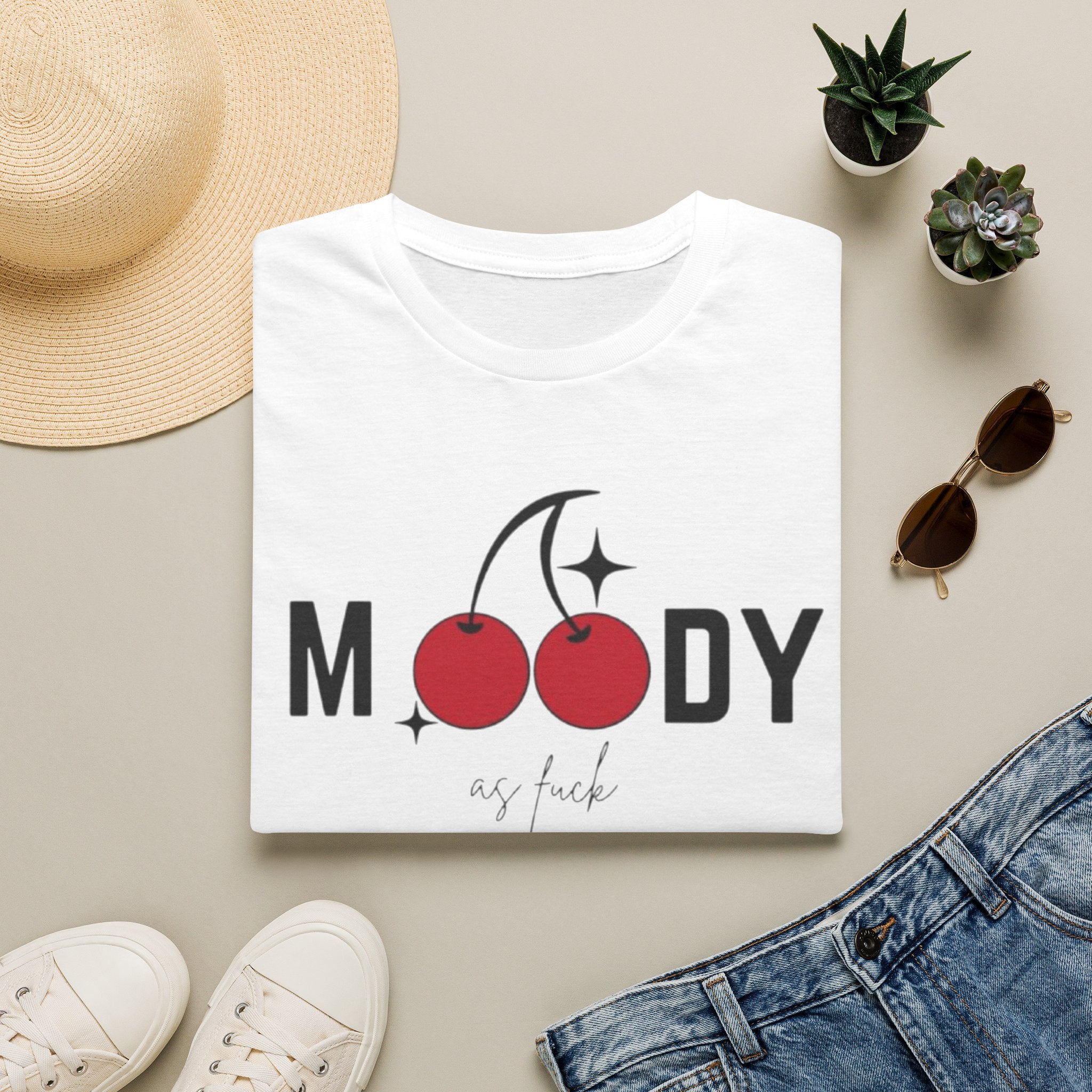 Moody as Fuck Cherry Graphic T-Shirt