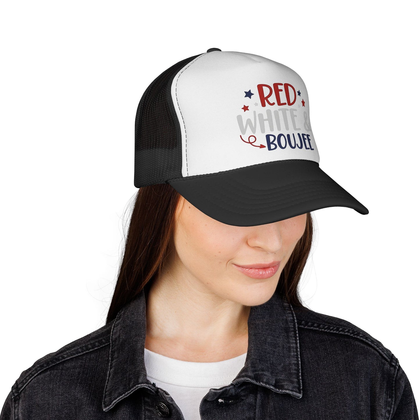 "Red White & Boujee" Patriotic 4th of July Mesh Hat