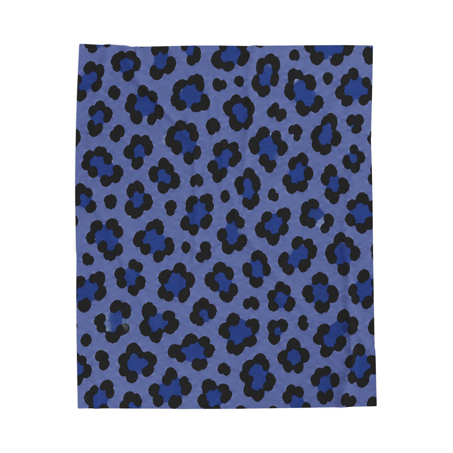 Blue Leopard Print Cozy Throw
