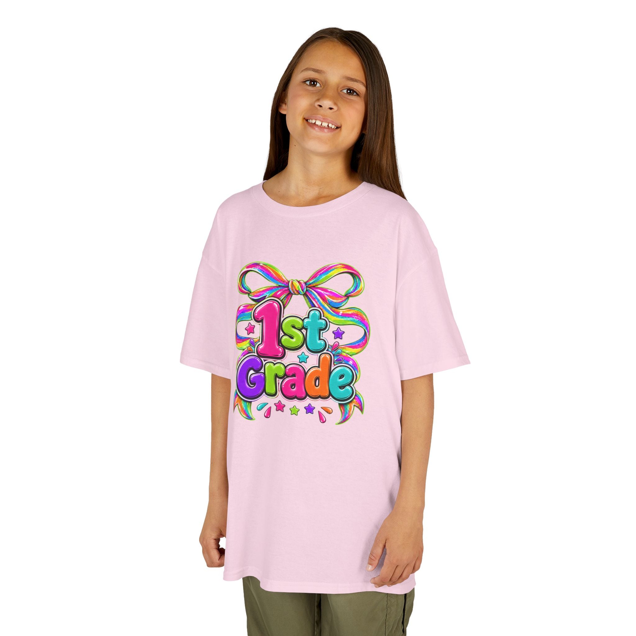 Colorful "1st Grade" Bow Back-to-School Shirt