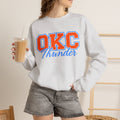 OKC Thunder Crewneck Sweatshirt — Retro Orange & Blue Basketball Pullover