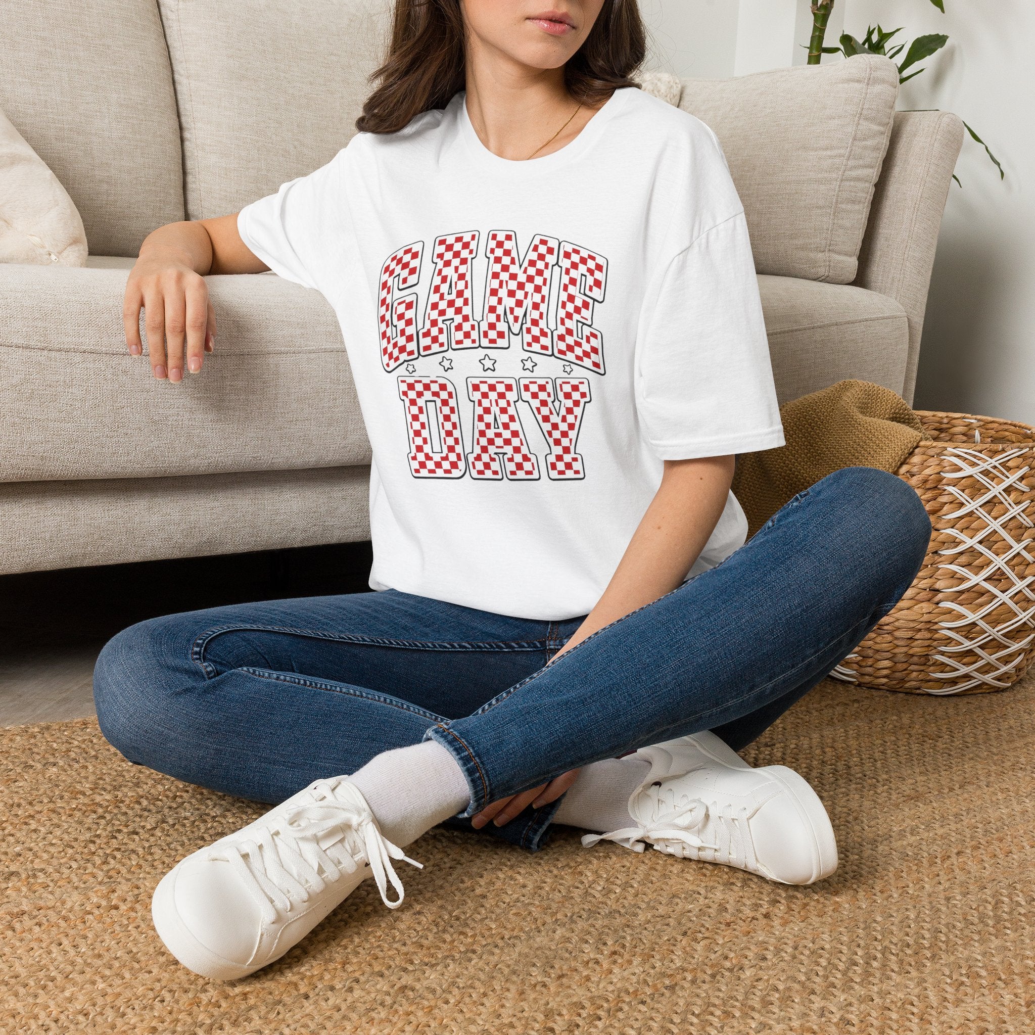 Red Checkerboard Sports Tee