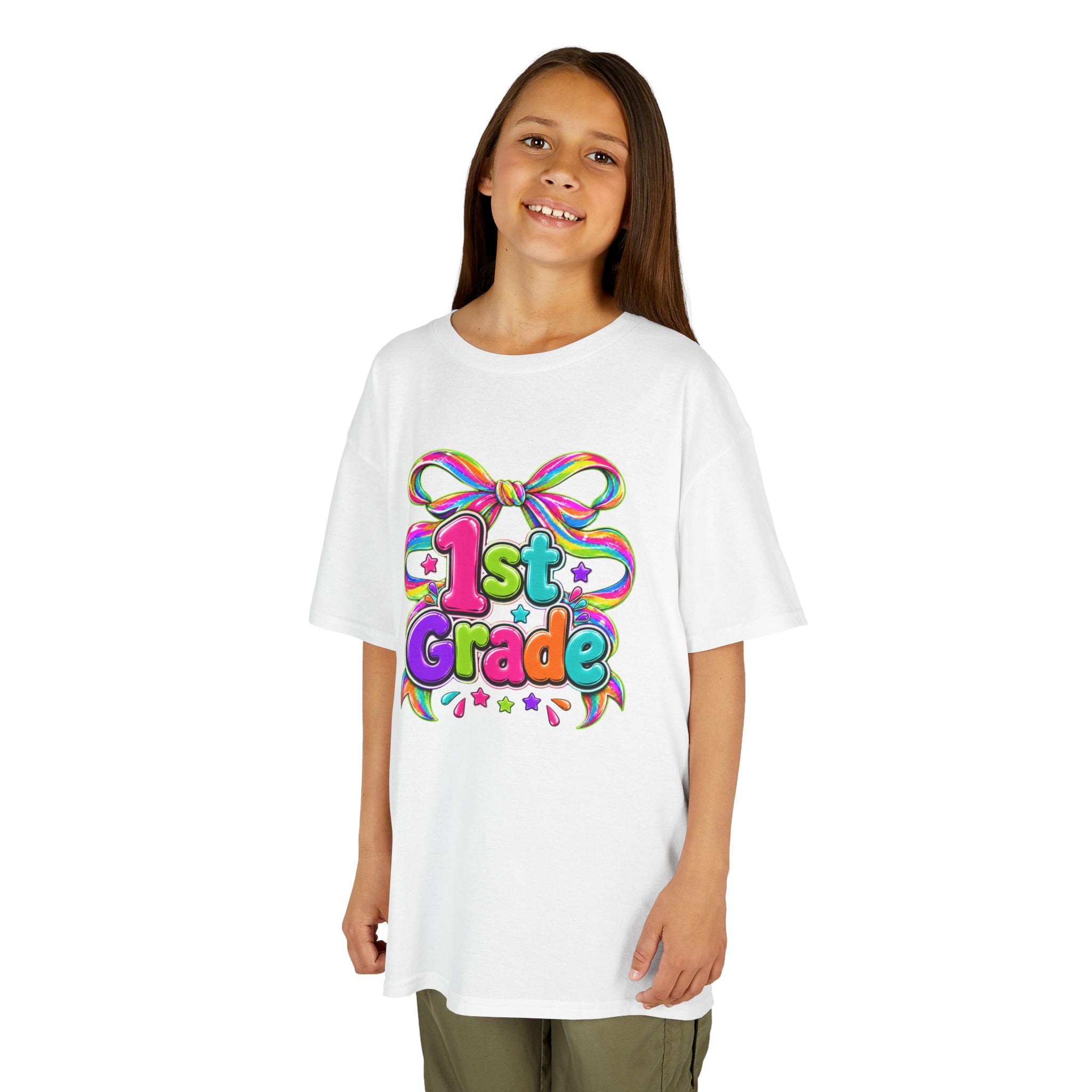Colorful "1st Grade" Bow Back-to-School Shirt