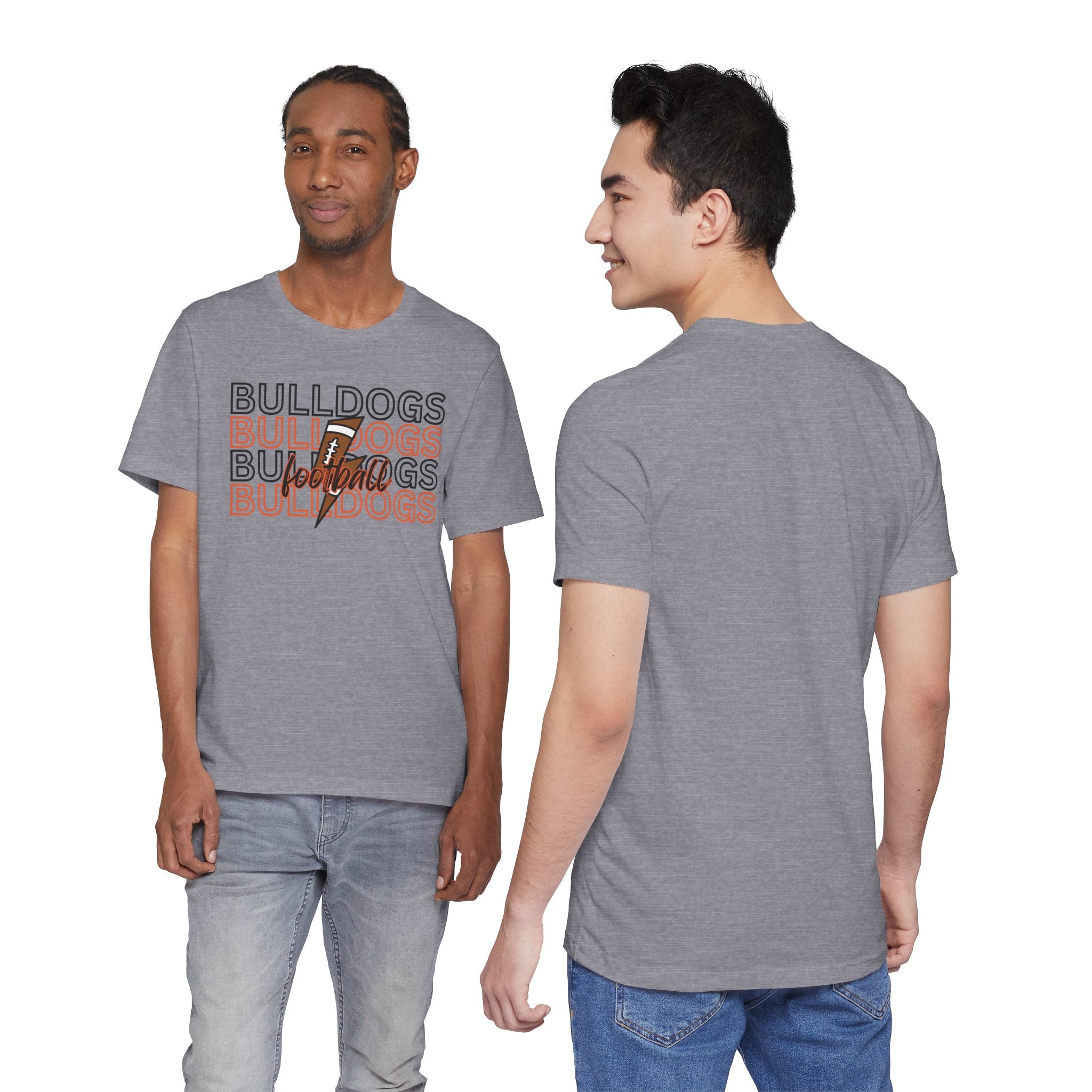 Bulldogs Football Retro Stacked Tee Unisex