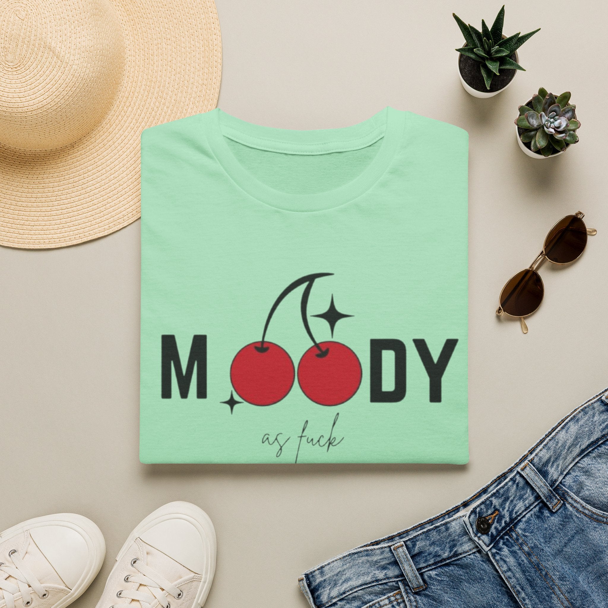 Moody as Fuck Cherry Graphic T-Shirt