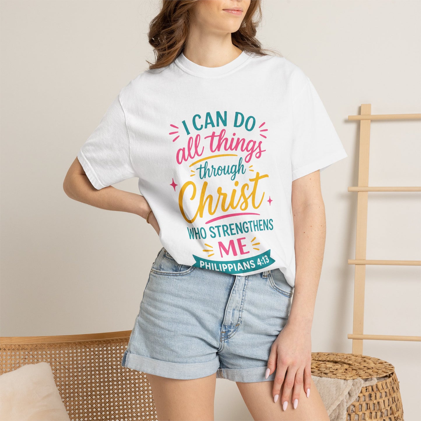 "I Can Do All Things Through Christ" Philippians 4:13 Inspirational Tee