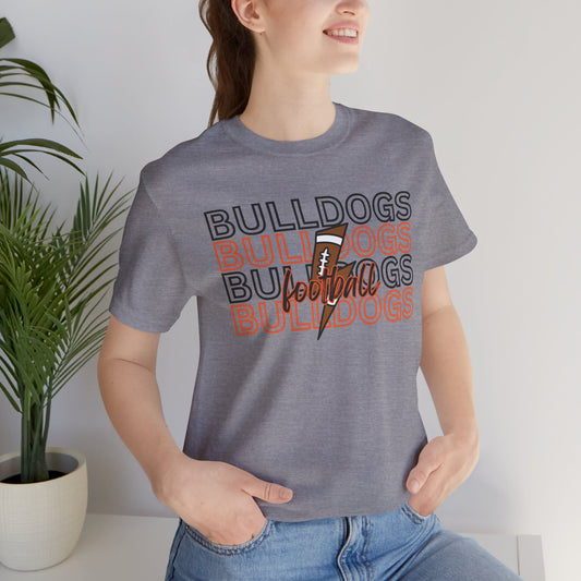 Bulldogs Football Retro Stacked Tee Unisex