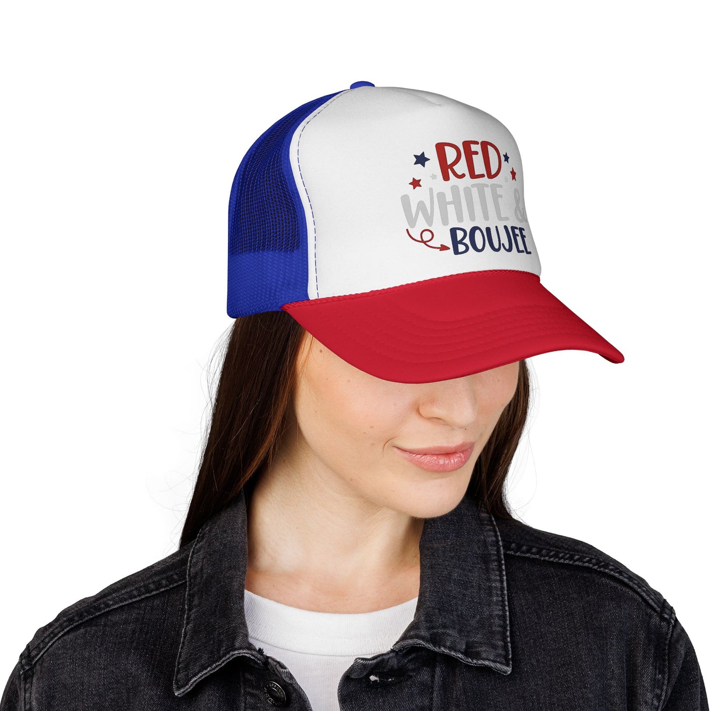 "Red White & Boujee" Patriotic 4th of July Mesh Hat