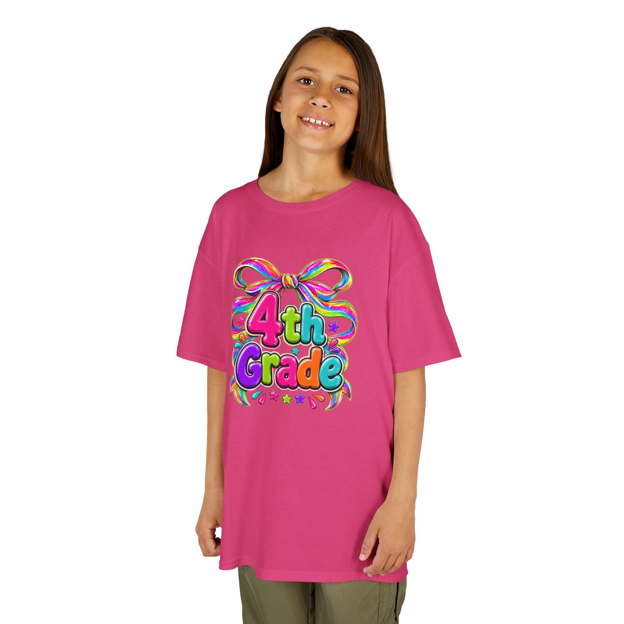 4th Grade Colorful Bow Back‑to‑School Tee