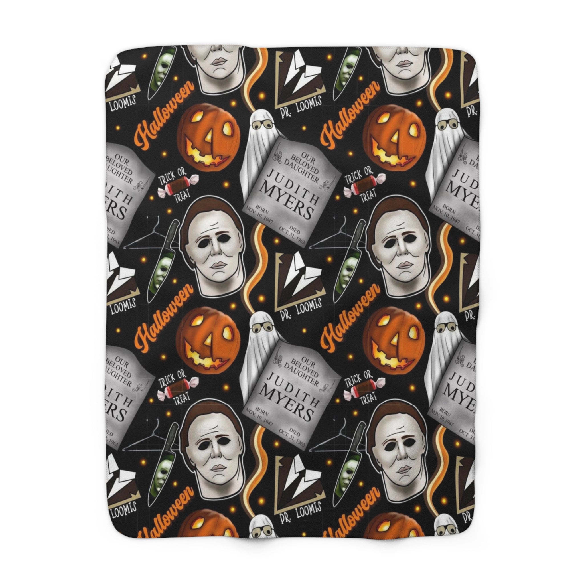 Michael Myers Pumpkin & Tombstone Plush Throw